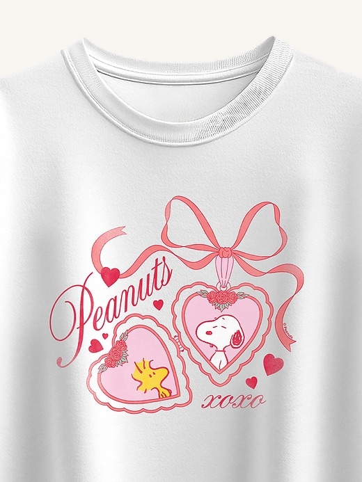 Image number 2 showing, Peanuts Snoopy  Woodstock Heart Locket Short Sleeve Boxy Graphic T-Shirt For Girls