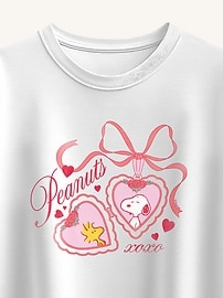 Image number 2 showing, Peanuts Snoopy  Woodstock Heart Locket Short Sleeve Boxy Graphic T-Shirt For Girls