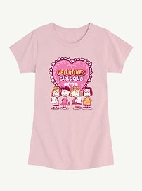 Image number 1 showing, Peanuts Galentines Girls Club Short Sleeve Graphic T-Shirt For Girls