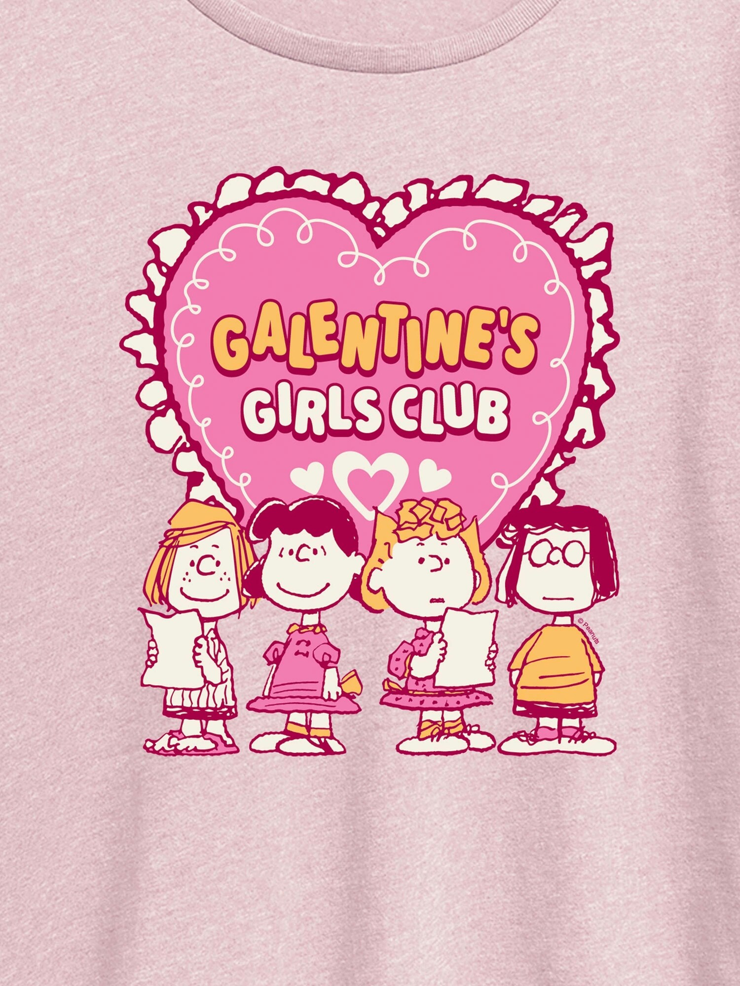 Женская футболка Old Navy Peanuts Galentines Girls Club Short Sleeve Graphic, цвет: Меланжевый розовый — фото 2