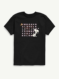 Image number 1 showing, Peanuts I Love You Snoopy Word Search Short Sleeve Graphic T-Shirt For Toddler
