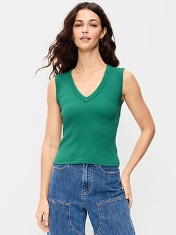 Snug Crop V-Neck Tank Top - image 3