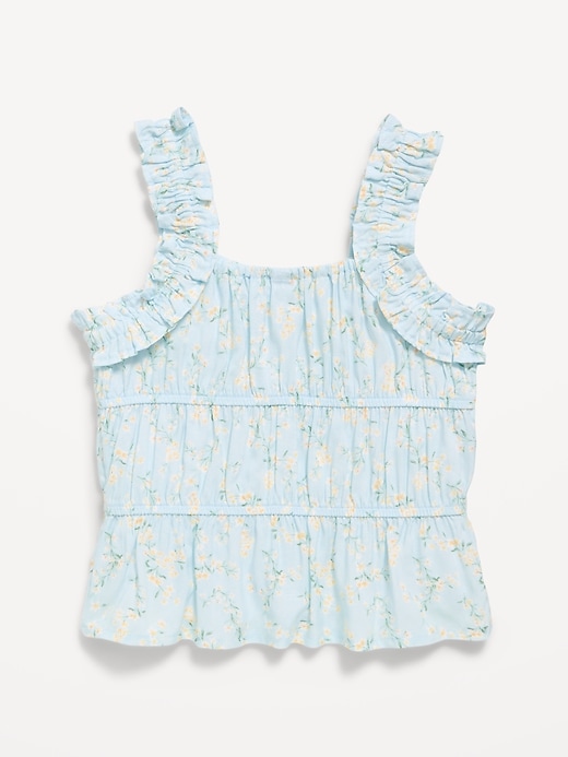 Image number 3 showing, Printed Sleeveless Ruffled Top for Girls