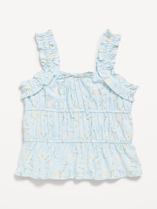 Image number 2 showing, Printed Sleeveless Ruffled Top for Girls