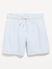 Image number 1 showing, Printed Textured Swim Trunks for Toddler Boys