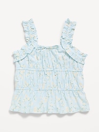 Image number 1 showing, Printed Sleeveless Ruffled Top for Girls