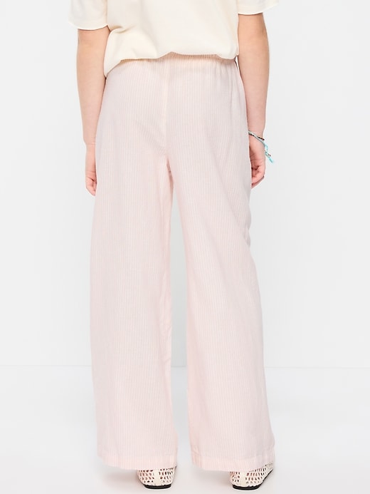 Image number 2 showing, Striped Linen-Blend Wide-Leg Pants for Girls
