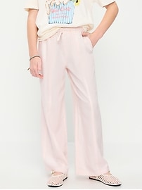 Image number 1 showing, Striped Linen-Blend Wide-Leg Pants for Girls