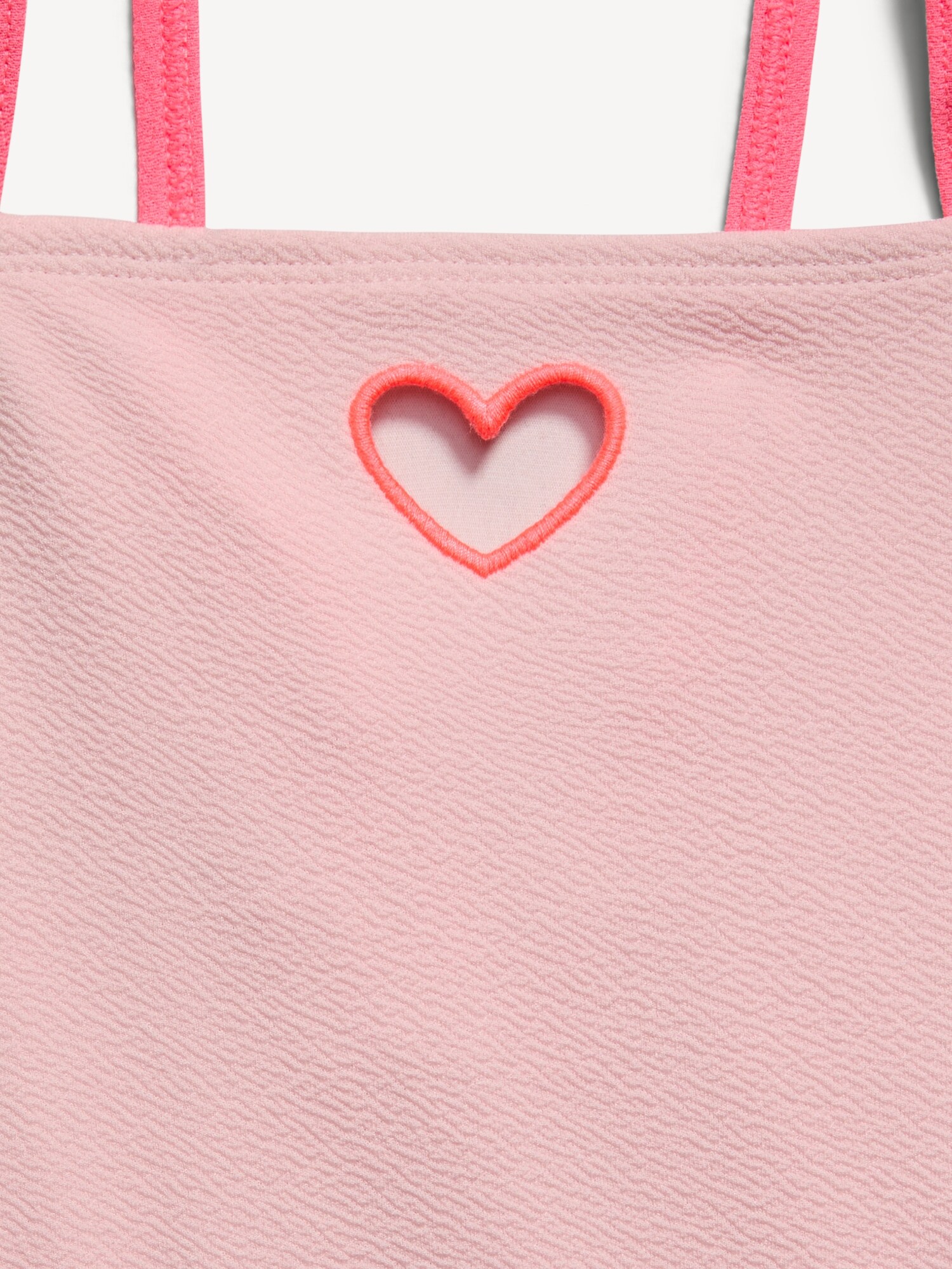 Купальник Heart для детей, с вырезами — Old Navy, цвет: Розовый небесно-голубой — фото 2