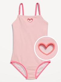Image number 1 showing, Heart Cutout One-Piece Swimsuit for Girls