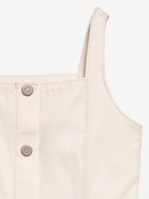 Image number 3 showing, Sleeveless Fit and Flare Button-Front Jean Dress for Girls