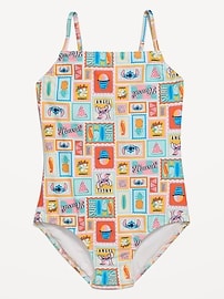 Image number 1 showing, Disney© Stitch Back Cutout One-Piece Swimsuit for Girls