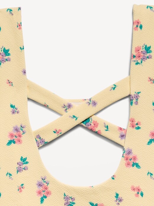 Image number 2 showing, Printed Cross-Back One-Piece Swimsuit for Girls