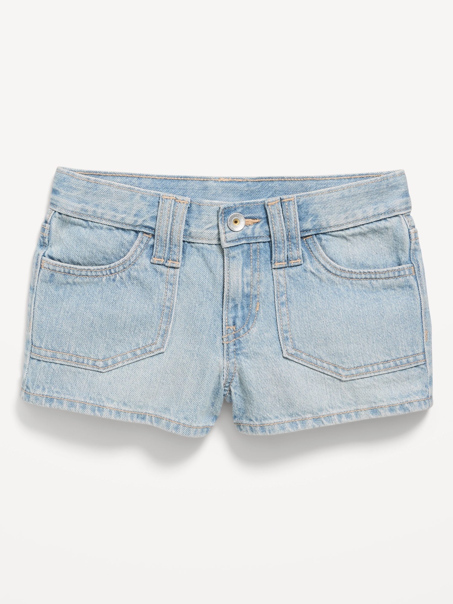 Low-Rise Utility Jean Shorts for Girls