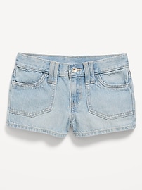 Image number 4 showing, Low-Rise Utility Jean Shorts for Girls