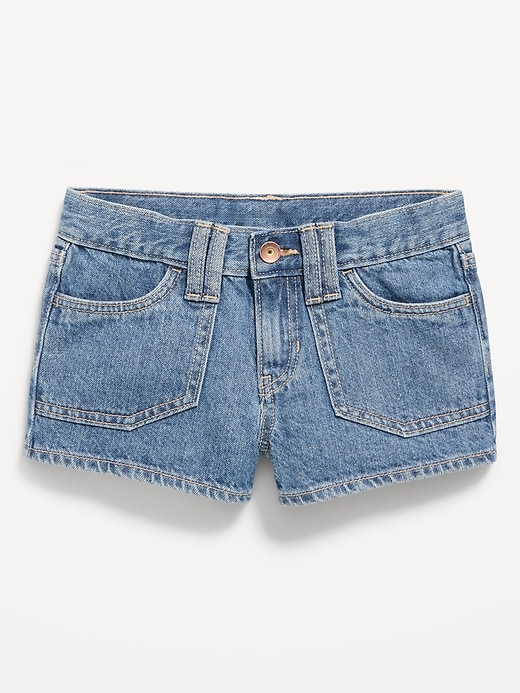 Image number 2 showing, Low-Rise Utility Jean Shorts for Girls