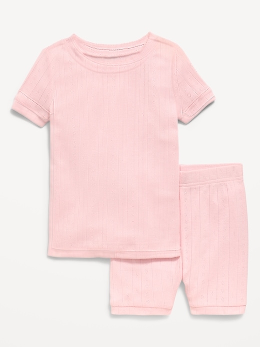 Image number 1 showing, Snug-Fit Pointelle-Knit Pajama Set for Toddler & Baby