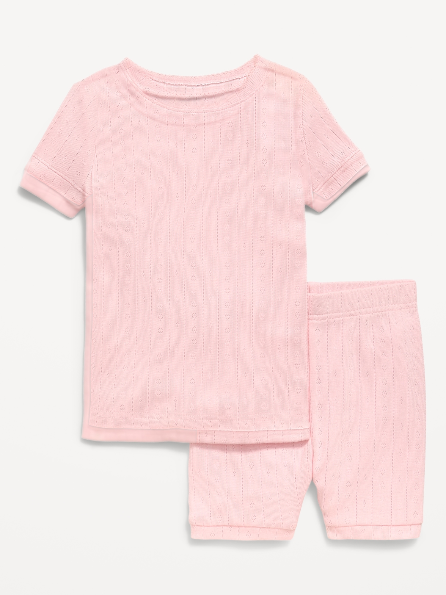 Snug-Fit Pointelle-Knit Pajama Set for Toddler & Baby