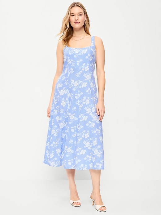 Image number 7 showing, Sleeveless Linen-Blend Midi Dress