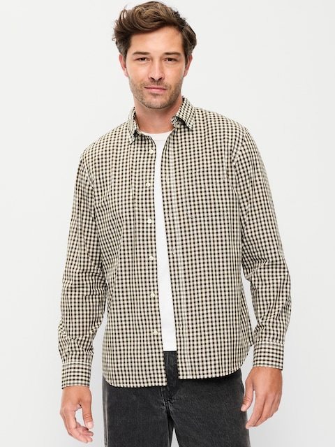Classic Fit Everyday Plaid Poplin Shirt