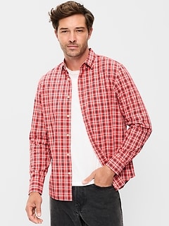 Classic Fit Everyday Plaid Poplin Shirt