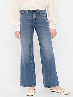Wow High-Waisted Baggy Wide-Leg Jeans for Girls