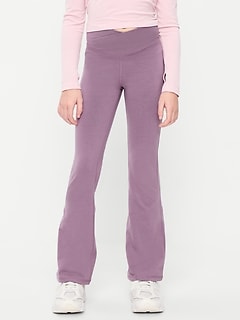 High-Waisted PowerChill Crossover Flared Leggings for Girls
