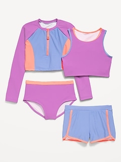 Zip Rashguard Swim 4-Piece for Girls