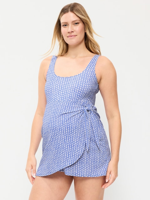 Maternity Classic Wrap Swim Dress