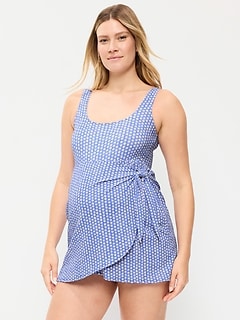 Maternity Classic Wrap Swim Dress