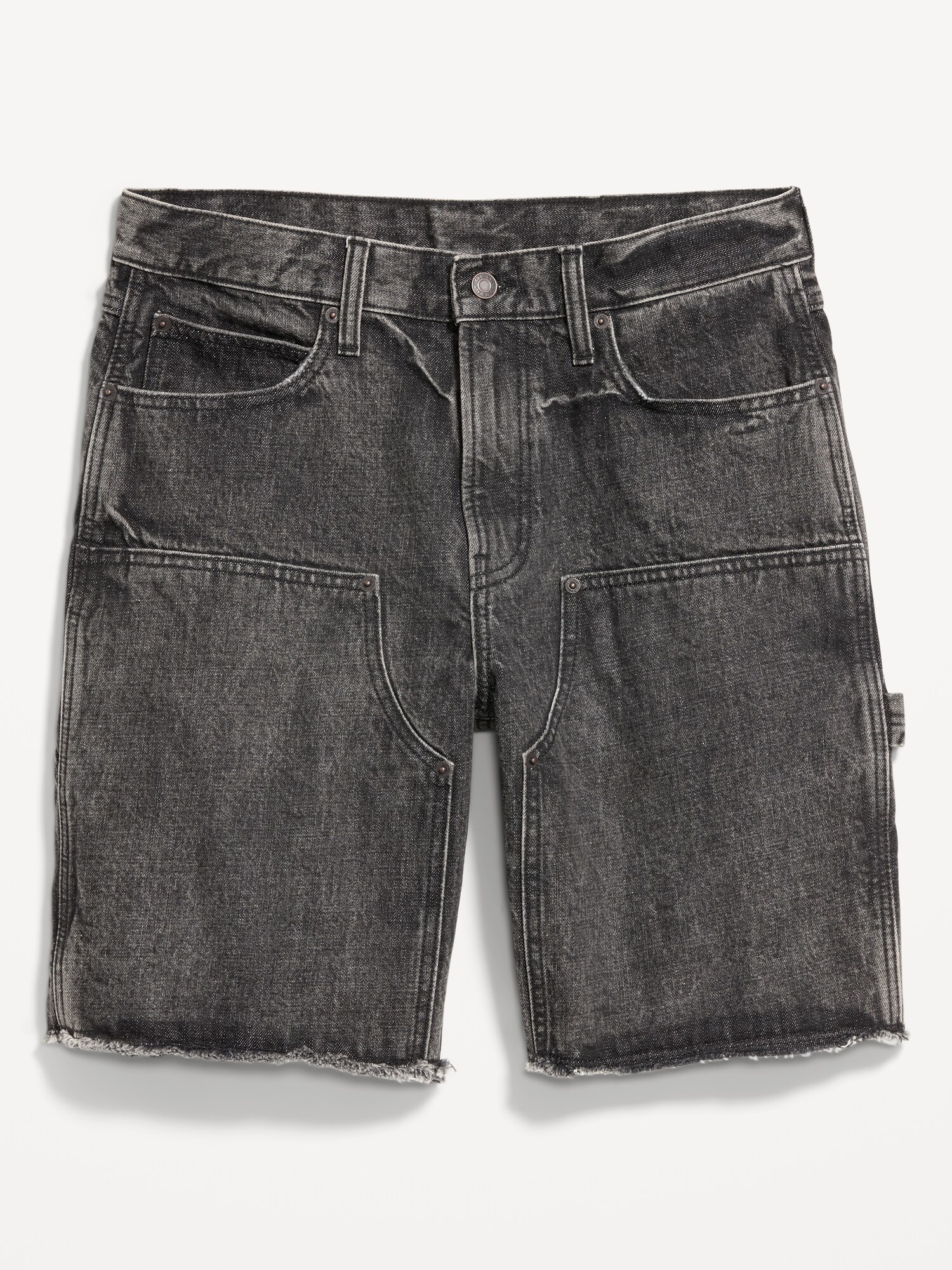 Мужские шорты Old Navy Baggy Carpenter Jean Shorts-- 10-inch inseam, цвет: Чёрный варёный — фото 5