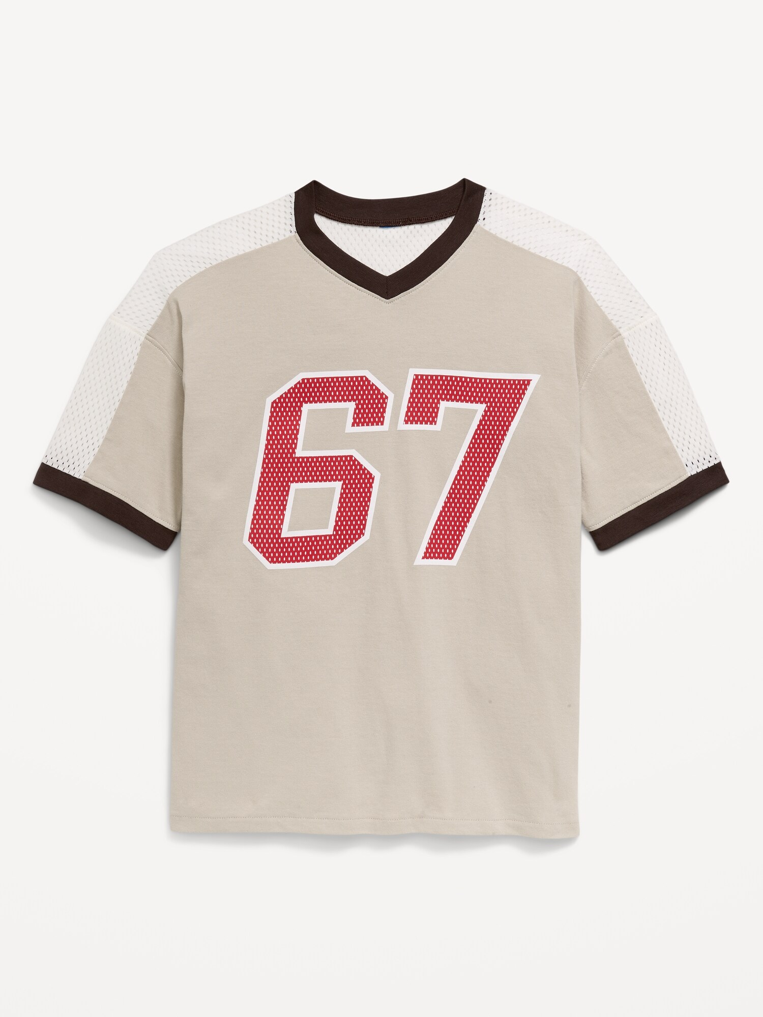 Футболка Old Navy Oversized Short-Sleeve Graphic T-Shirt для мальчиков, цвет: Серо-бежевый — фото 2