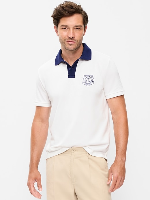 Image number 1 showing, Classic Fit Pique Graphic Polo