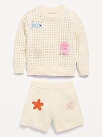 Image number 5 showing, Boxy-Fit Sweater and Shorts Set for Toddler Girls