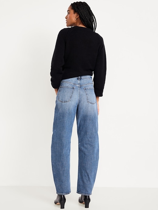 Image number 3 showing, High-Waisted Barrel Full Length Jeans