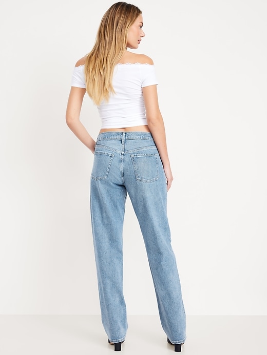 Image number 3 showing, Mid-Rise Slouchy Straight Jeans