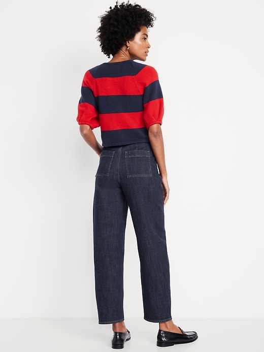 Image number 3 showing, High-Waisted Barrel Ankle Jeans