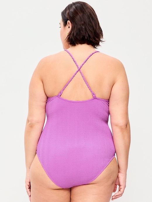 Image number 8 showing, Braided-Strap One-Piece Swimsuit