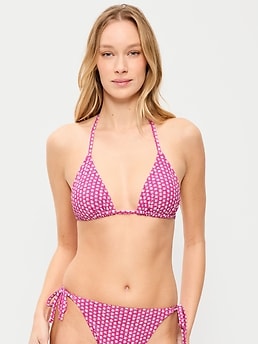 Pique Triangle String Bikini Swim Top - image 3