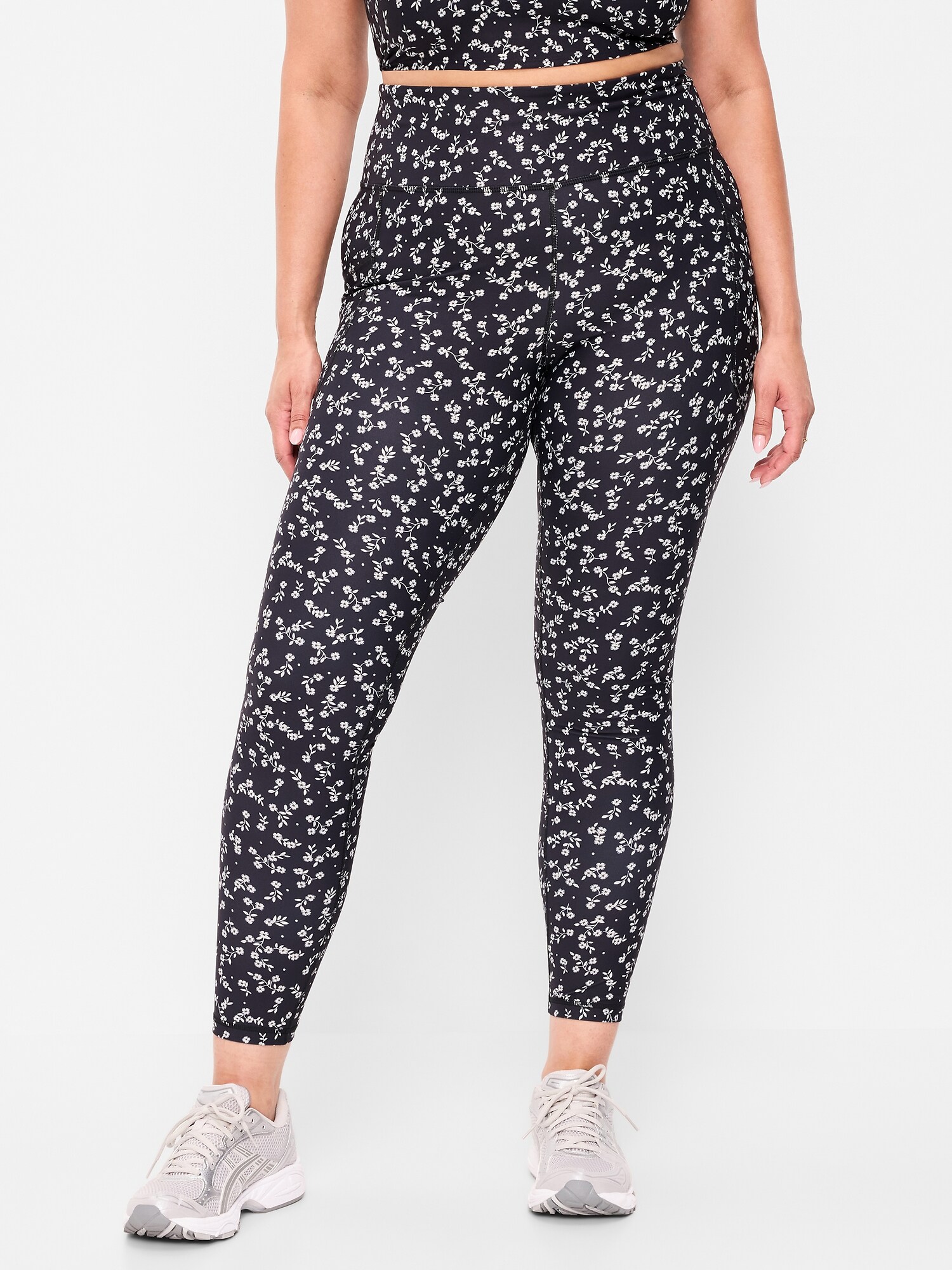 Женские леггинсы Old Navy High-Waisted PowerSoft 7/8 Pocket, цвет: Чёрный с принтом — фото 6