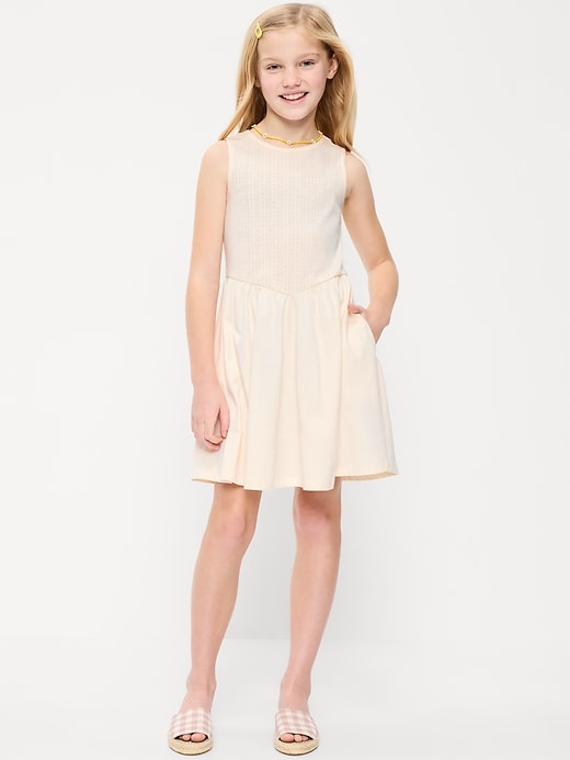 Image number 2 showing, Sleeveless Fit and Flare Dress & Biker Shorts Set for Girls
