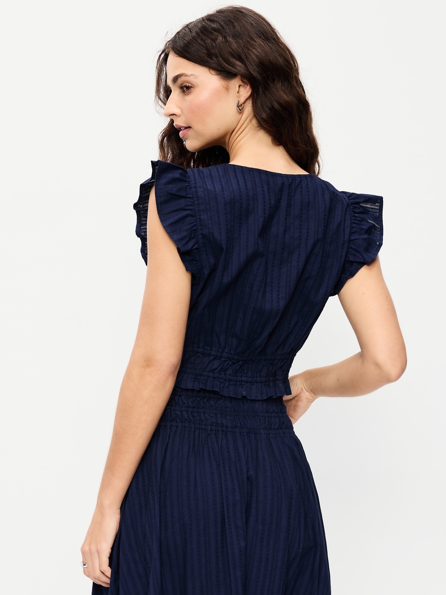 Flutter-Sleeve Poplin Top