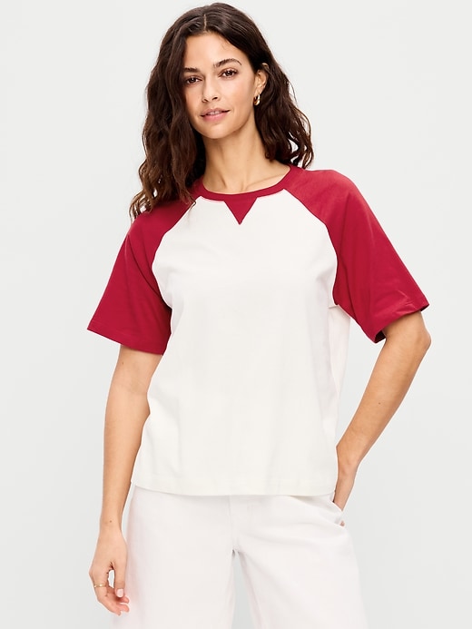 Image number 1 showing, Vintage Crew-Neck Raglan T-Shirt