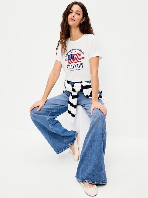 Image number 3 showing, Crew-Neck Flag Graphic T-Shirt