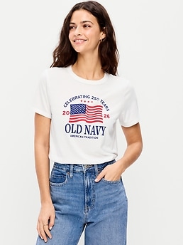 Crew-Neck Flag Graphic T-Shirt - image 3