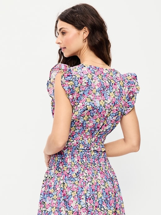 Image number 2 showing, Flutter-Sleeve Poplin Top