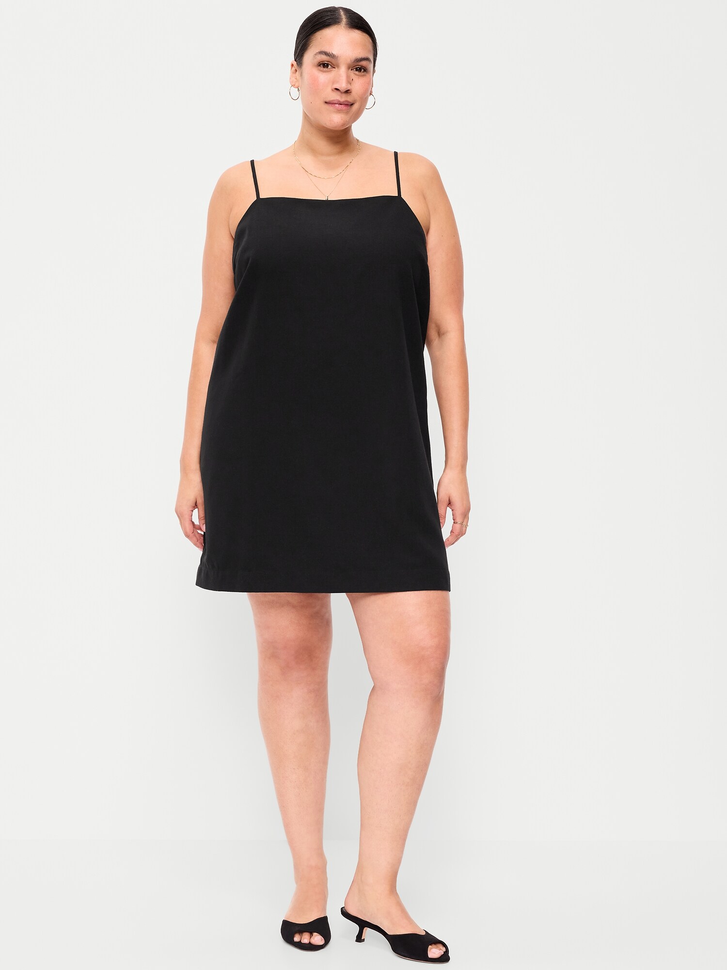 Женское платье Old Navy Strappy Mini Shift, цвет: Чёрный — фото 6