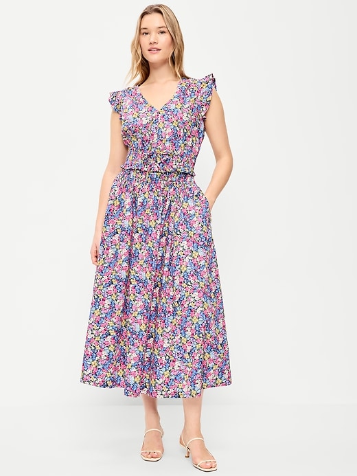 Image number 5 showing, Smocked-Waist Midi Skirt