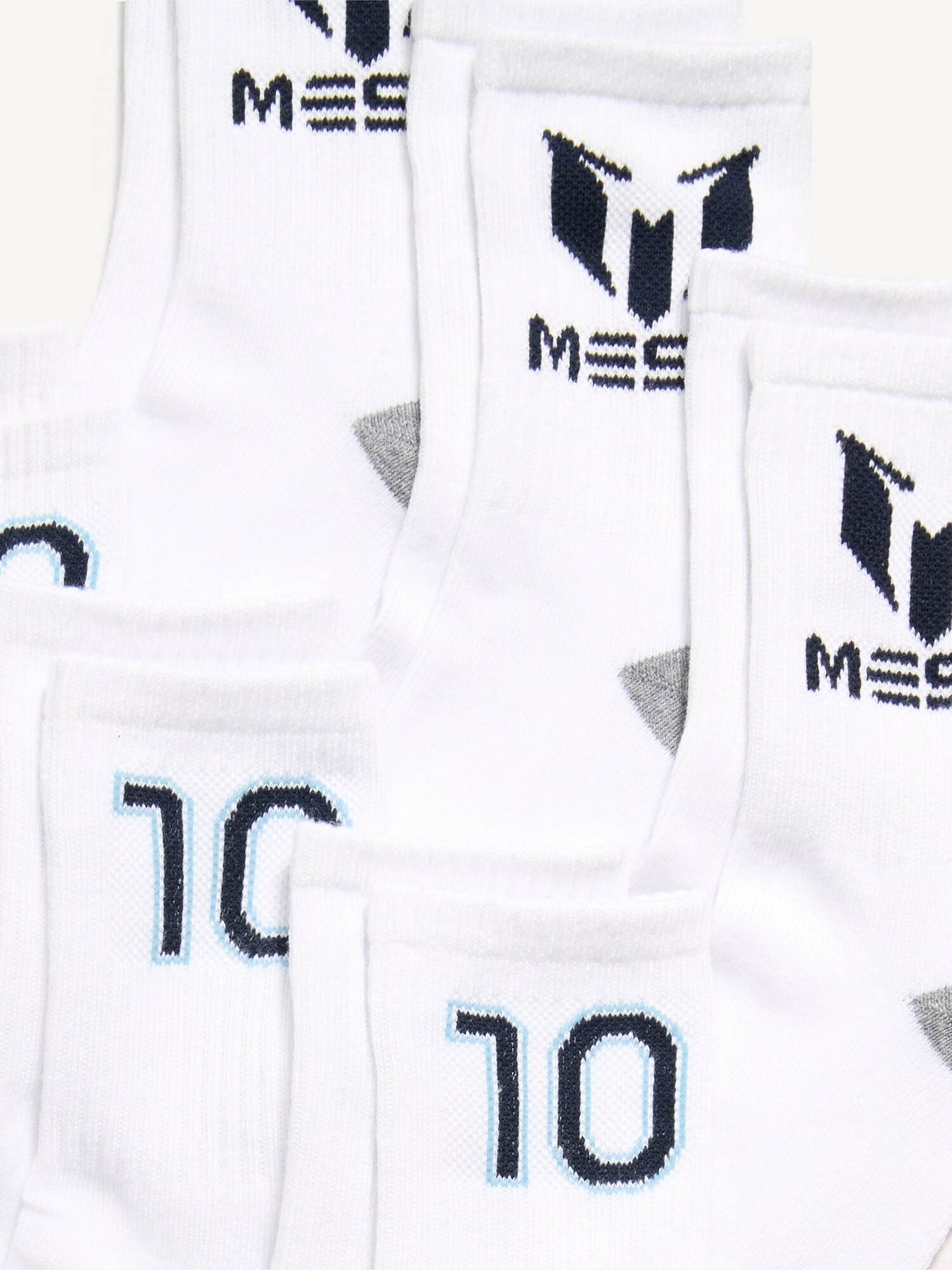 Носки Messi™ Gender-Neutral для детей, средней высоты, 6 шт. — Old Navy, цвет: Однотонный белый — фото 2