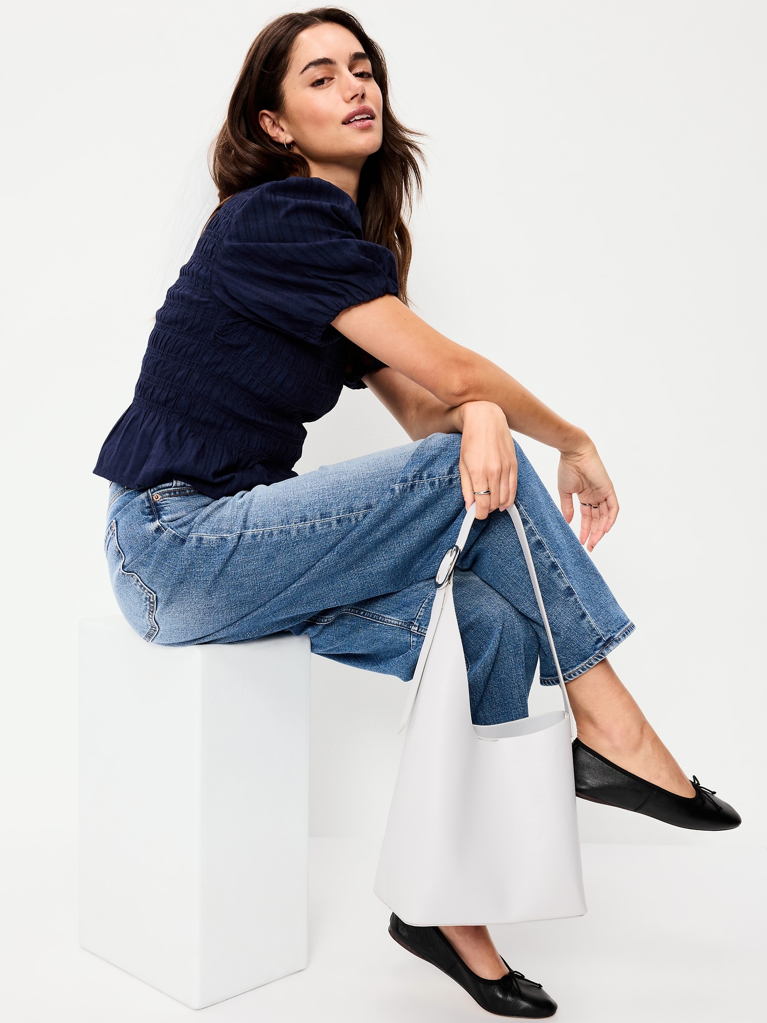 Asymmetrical Structured Tote Bag